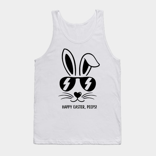 Happy Easter, Peeps. Cool Bunny Easter Design Tank Top by JK Mercha